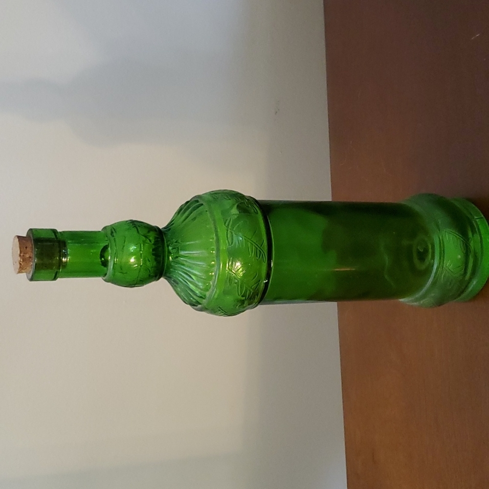 Green glass bottle